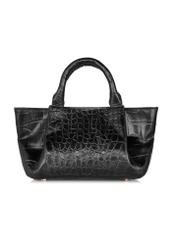 Women's small leather handbag black croco TORES-0998-97(W24)-04