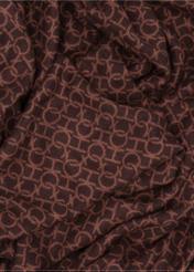 Women's double-sided scarf with monogram SZADT-0235-1I(Z26) - close-up of the detail, on a white background.