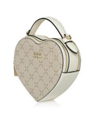 Beige handbag with heart-shaped monogram TOREC-1028-81(W25)-02