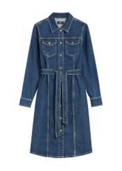 Denim shirt dress SUKDT-0240-68(Z25), front product view on white background.