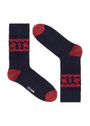 Navy blue men's socks SKAMT-0184-69(Z23)-01