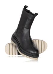 Women's black leather boots BUTYD-0949A-98(Z23)-04