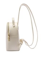 Small cream women's backpack TOREC-1128-0B(W26) - side product view, on white background.