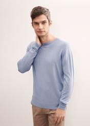 Blue men's basic sweater SWEMT-0127-61(W23)-02