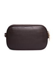 Small dark brown leather women's handbag TORES-1152-1I(Z26), back view of the product on a white background.