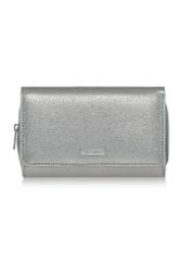 Women's silver leather wallet PORES-0801B-92(W23)-01