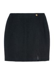 Black women's mini skirt SPCDT-0115-99(Z25), product view from the front on a white background.