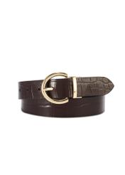 Two-sided burgundy and black women's belt PASDS-0175B-15(Z25)