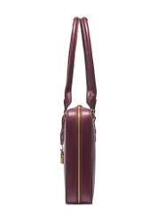 Burgundy leather women's bag TORES-1370-4D(Z26), side product view on white background.