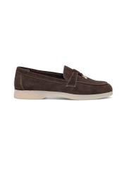 Dark brown leather women's moccasins BUTYD-1256-1I(W26)
