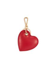 Heart-shaped leather keychain BRELOK-0218-42(Z25), product view from the back on a white background.