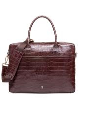 Leather elegant women's croco bag TORES-1128E-89(Z25), front product view on white background.