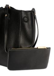 Large black shopper bag TOREC-1201-99(W26), view of the cosmetic bag on a white background.