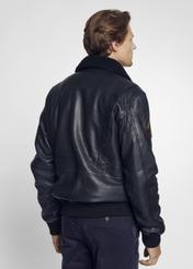 Men's black leather jacket TOP GUN KURMS-0126-5391(Z24)-06