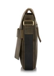 Men's leather bag with flap, khaki color TORMS-0323-51(W23)-03