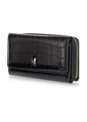 Large black croco women's wallet POREC-0351-97(Z24)-03