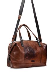 Brown leather large men's bag TORMS-0103-1H(W26), diagonal product view on white background.