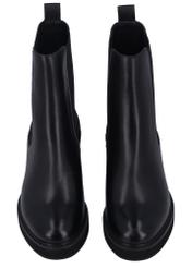 Women's black leather Chelsea boots BUTYD-1278-99(Z26), front product view on white background.