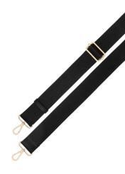 Black women's handbag with monogram TOREC-1293-9P(Z26), view of the detachable strap of the product on a white background.