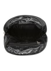 Black leather women's backpack TORES-1226-99(W26), product view inside on white background.