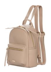 Beige small women's backpack TOREC-1256-1B(Z26). Side view diagonally on a white background.