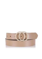 Beige leather women's belt PASDS-0172D-81(Z23)-01