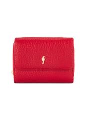 Small red leather women's wallet PORES-0802G-42(Z25), front product view on white background.