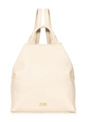 Cream women's backpack made of imitation leather TOREC-0923A-12(W25)-01