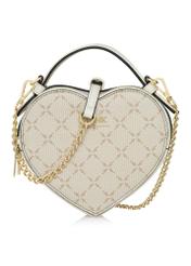 Beige handbag with heart-shaped monogram TOREC-1028-81(W25)-01