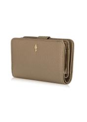 Women's beige leather wallet PORES-0896-80(W24)-02