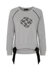 Gray women's sweatshirt with monogram BLZDT-0070-91(W23)-02