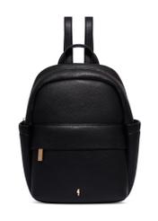 Black women's imitation leather backpack TOREC-1246-9I(Z26) - front product view, on white background.