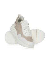 Women's natural leather platform sneakers BUTYD-1083-80(W24)-04