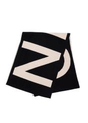 Black women's winter scarf SZADT-0151A-98(Z25), view of the folded product on a white background.