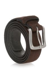 Dark brown leather men's belt PASMS-0242-90(Z23)-02