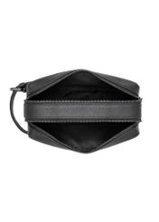 Black leather men's cosmetic bag TORMS-0412R-9I(W26), product view inside on white background.