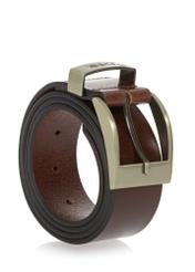 Dark brown leather men's belt PASMS-0127B-90(W24)-02