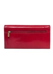 Large red women's wallet PL-187-4B(KS), product view from the back on a white background.