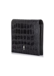 Women's small black croco wallet PORES-0846-99(W23)-02