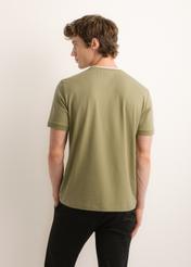 Light green cotton plain men's T-shirt TSHMT-0155-8A(Z26)