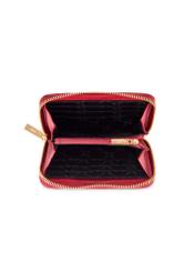 Red medium leather women's wallet PORES-0992-4C(W26), product view from the inside on a white background.