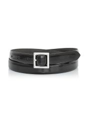 Black patent leather women's belt PASDS-0315-98(Z24)-01