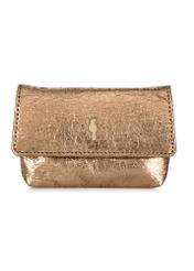 Small gold leather wallet with chain PORES-0877-28(Z23)-01