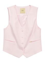 Light pink women's vest KAMDT-0032-5A(W26) - front product view, on white background.