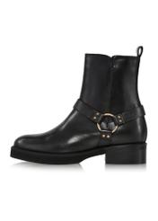 Black leather women's ankle boots BUTYD-1113-99(Z24)-05