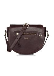 Women's brown leather postbag TORES-1009-90(W24)-01