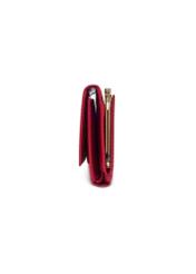 Red leather women's wallet PL-189-4B(KS), side product view on white background.
