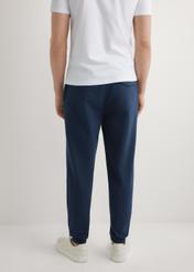 Men's navy blue sweatpants SPOMT-0109-7E(W26), product view from the back on the model. Half of the silhouette visible.