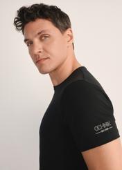 Black basic T-shirt for men with logo TSHMT-0091-99(KS)