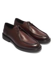 Dark brown men's leather shoes BUTYM-0587-1I(Z26), diagonal product view on white background.